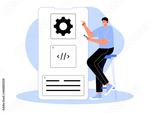 App and game development illustration