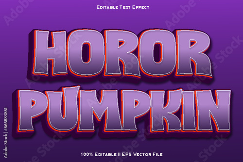 Horor Pumpkin Editable Text Effect 3d Emboss Gradient