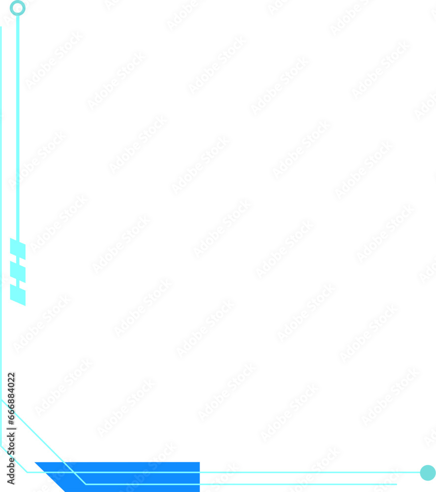 Fototapeta premium Futuristic Tech Corner Border Isolated Vector