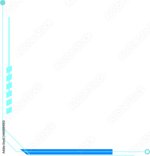 Futuristic Tech Corner Border Isolated Vector