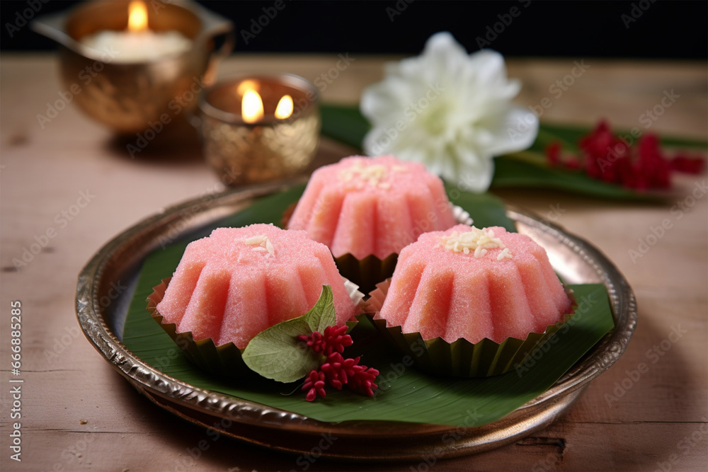 Apem cake or traditional steamed cup cake from Indonesia