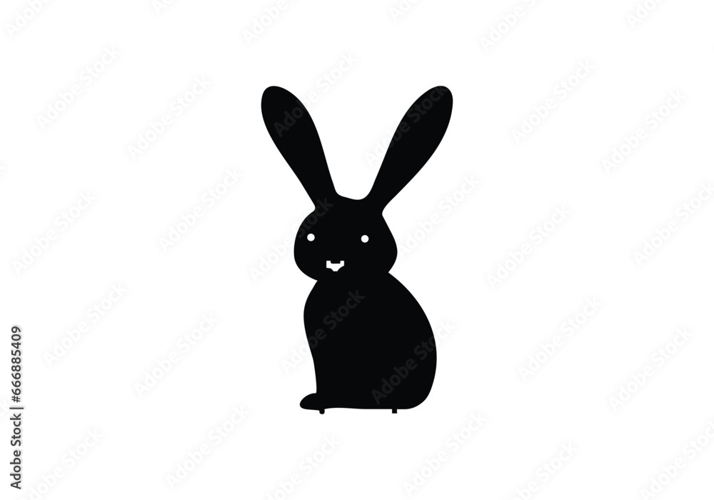 minimal style simple Rabbit icon illustration design minimal style simple Rabbit icon illustration design