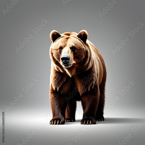 brown bear isolated, Transparent vector style. ai generative © Big