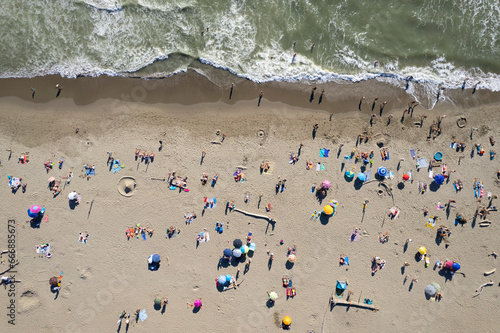 Aerial shot of the free beach in summer © fotografiche.eu
