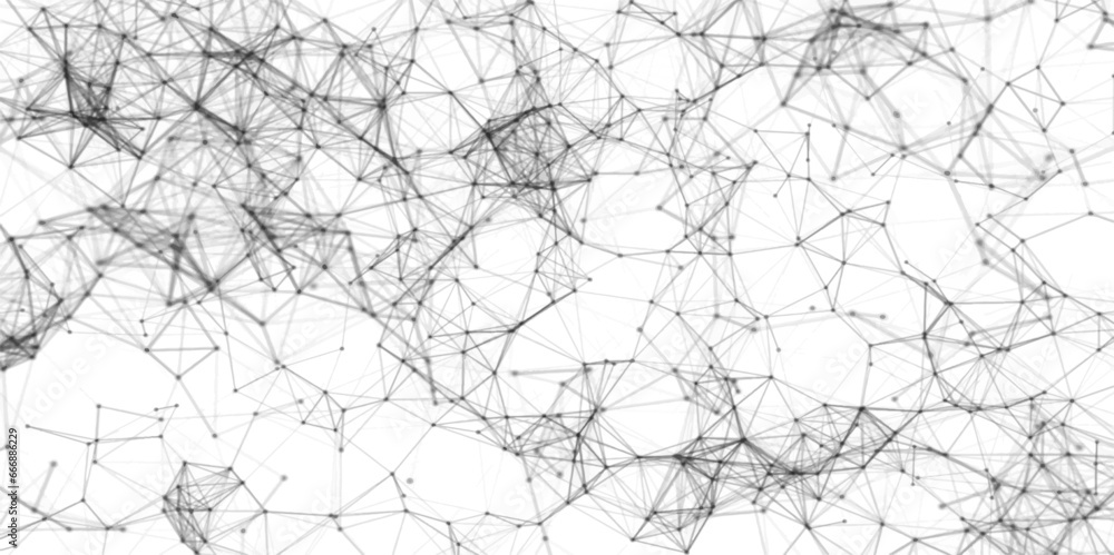 Futuristic black and white background Lines, points, and polygons Abstract white background with dots and lines Network connection structure. Futuristic black and white background Lines, points, and polygons Abstract white background with dots and lines Network connection structure.