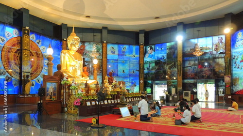 Laung Pho Toh in Glass Uposatha at Wat Sangkatan in Nonthaburi, Thailand