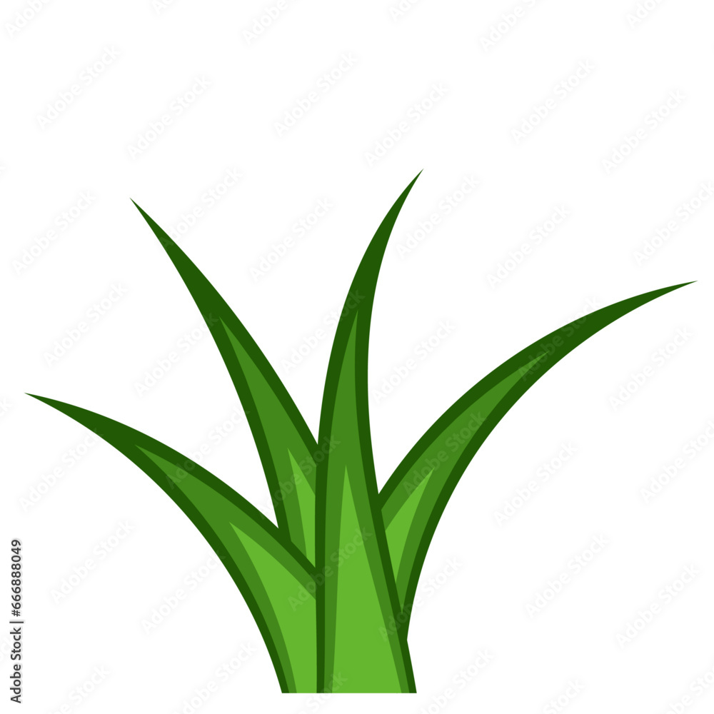 Obraz premium Grass vector cartoon drawing