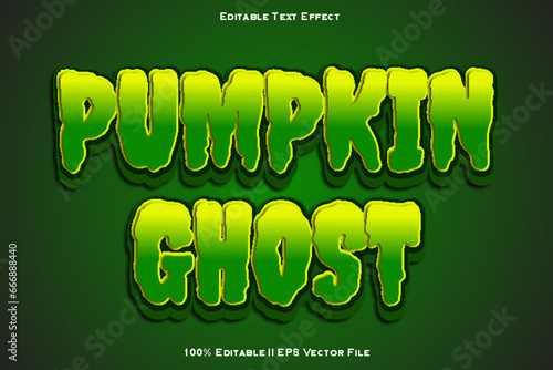 Pumpkin Ghost Editable Text Effect 3d Emboss Gradient Style