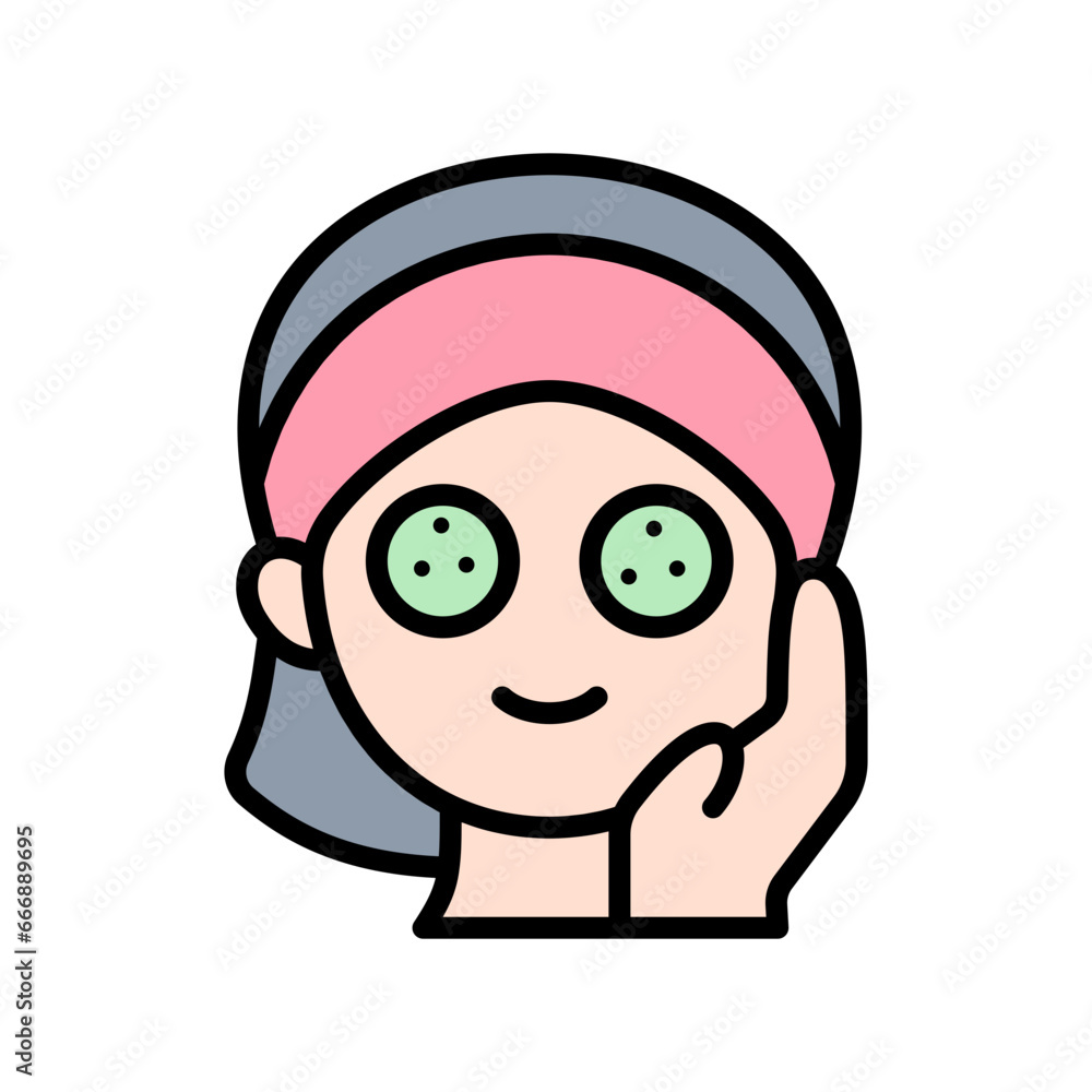 Woman doing Skin Care Icon