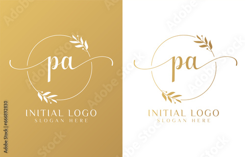 Letter P Beauty Logo with Flourish Ornament