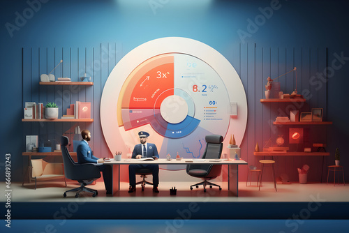 3d illustration design of an meeting room illustration