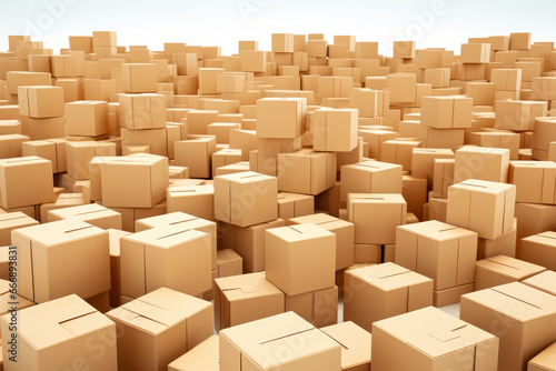 lot of cardboard boxes on a white background © mila103