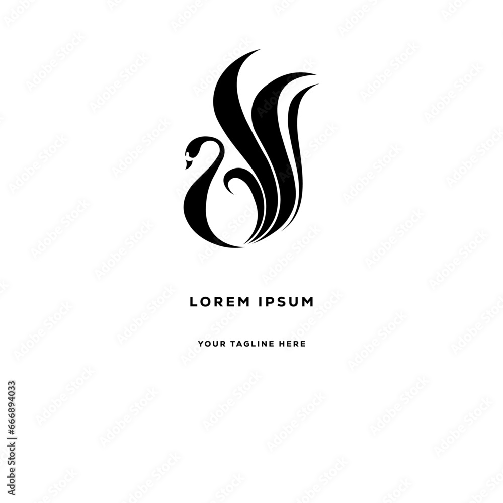 swan abstract design element swan abstract design element