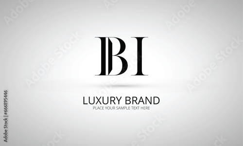 BI initials monogram letter text alphabet logo design	