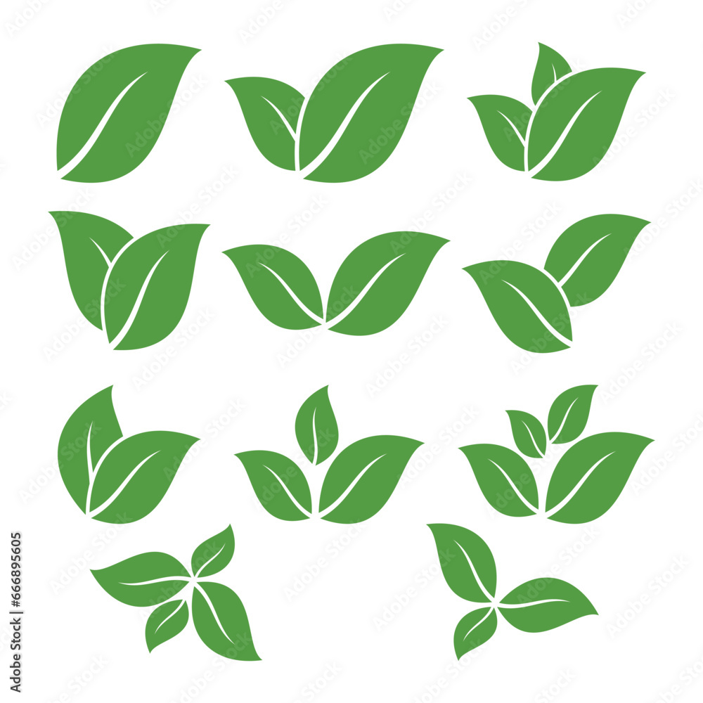 leaf green set icon logo design vector template illustration. EPS 10 leaf green set icon logo design vector template illustration. EPS 10
