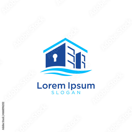 Self storage logo design. Container logo Icon