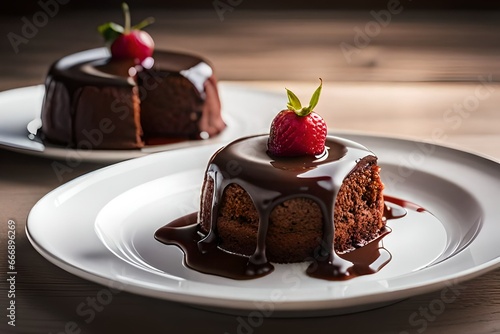 chocolate cake with strawberry