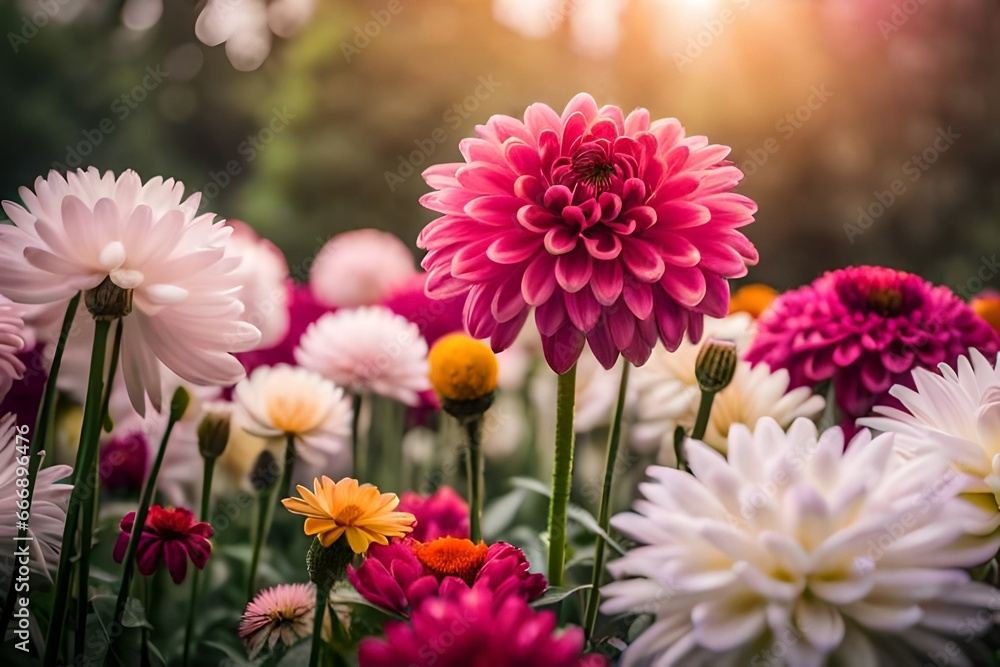 Fototapeta premium pink chrysanthemum flowers