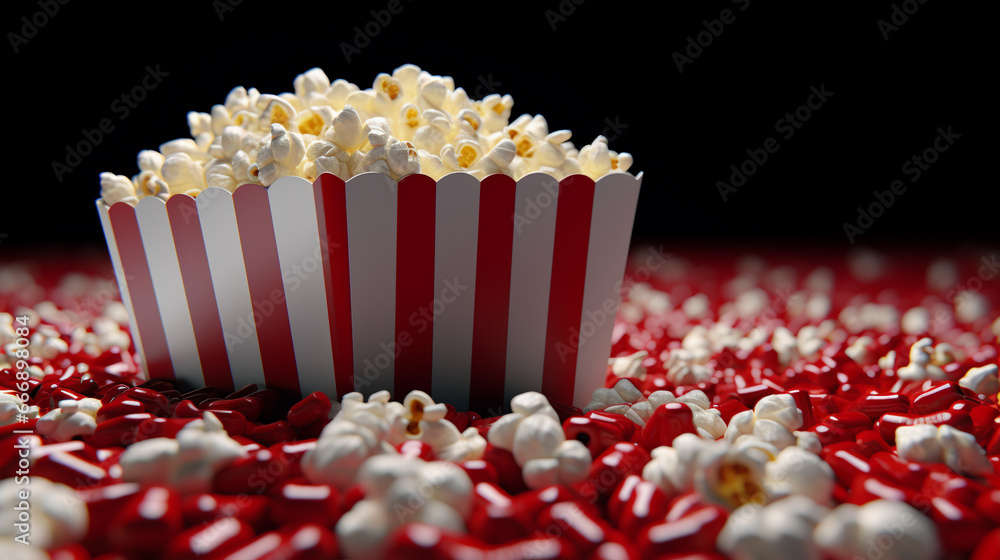 popcorn in a box HD 8K wallpaper Stock Photographic Image 