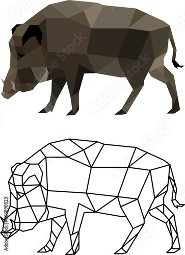 geometric wild boar