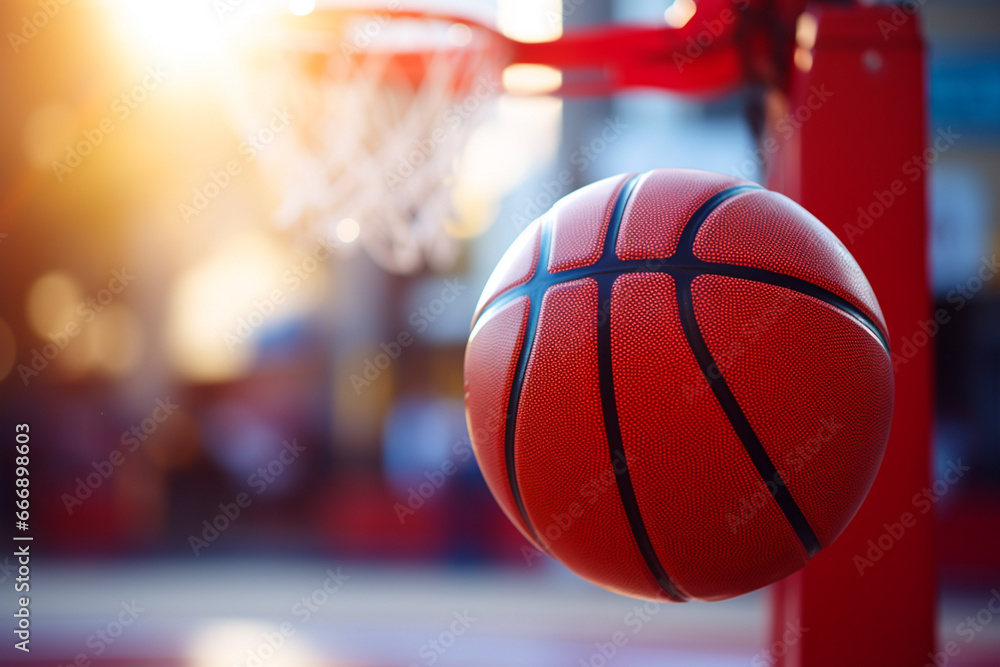 basketball ball flies into a basketball hoop. basketball ball flies into a basketball hoop.