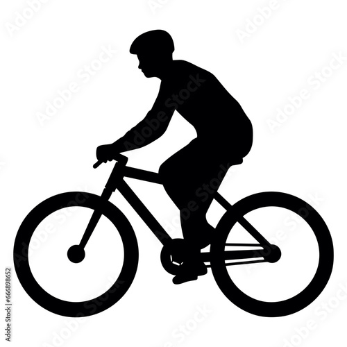 Fototapeta Naklejka Na Ścianę i Meble -  Bicycling Silhouette Vector isolated on a White Background, Cycling Silhouette Vector Clipart, Cyclist Riding Bicycle Silhouette