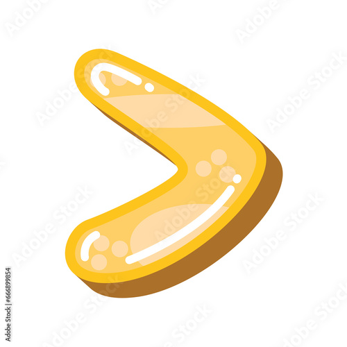 Greater than sign, colorful mathematical symbol, glossy style vector illustration