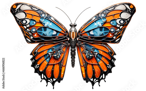 3D Realistic Robotic Butterfly on Transparent background