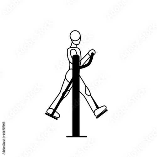 Fitness stepper of a person