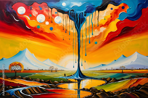 Obraz na płótnie Climate Change Surreal Landscape A Social Issue in Art