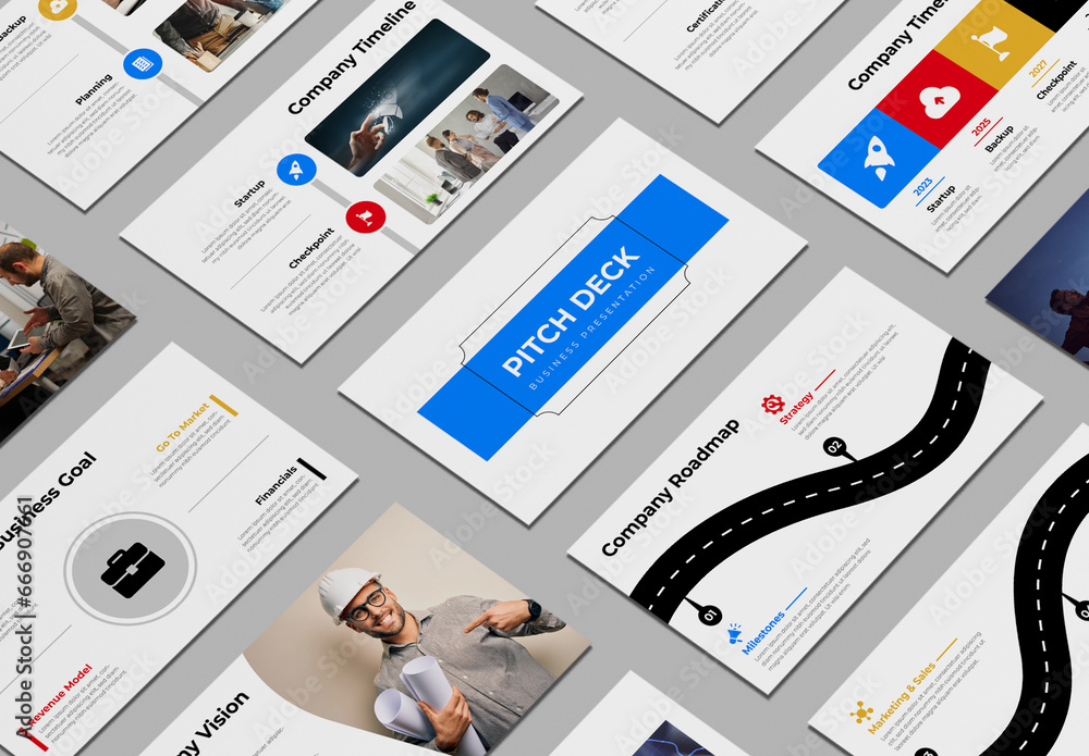 Modelo de Creative Minimal Pitch Deck Presentation Template do Stock ...