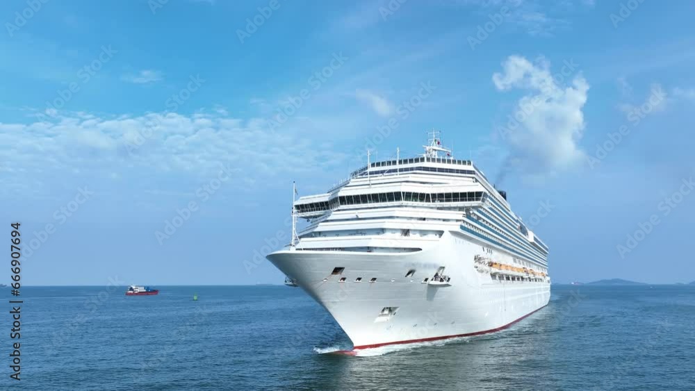 Cargo Container ship with contrail in the ocean ship carrying container and running for import export concept technology freight shipping by ship. Cargo Container ship with contrail in the ocean ship carrying container and running for import export concept technology freight shipping by ship.