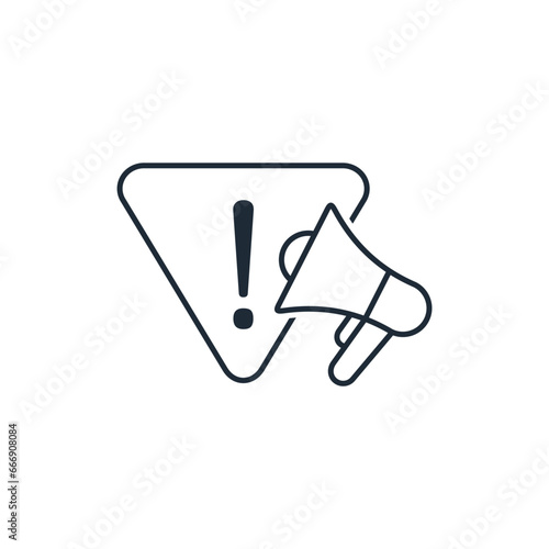 Important announcement. Vector linear icon isolated on white background.