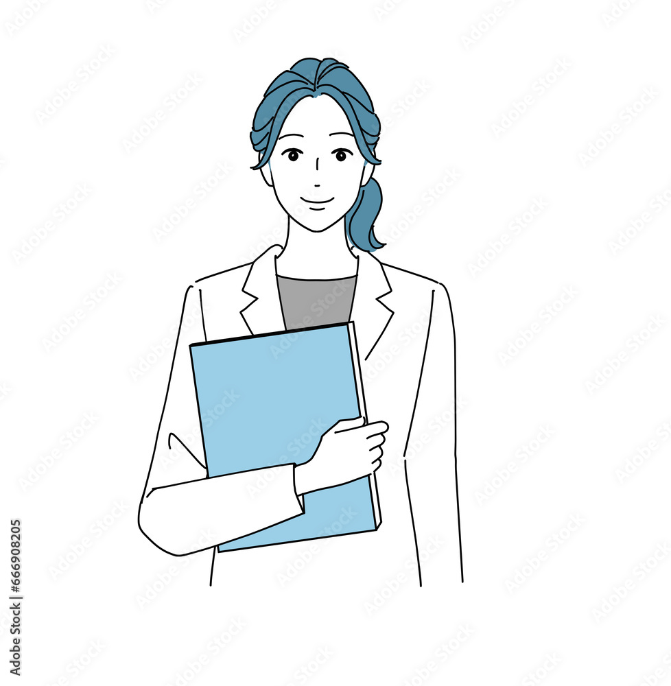 笑顔の白衣の女性