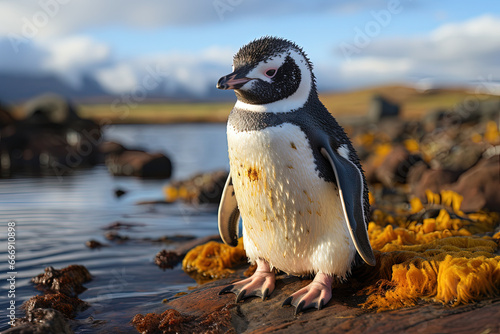 penguin on the rocks