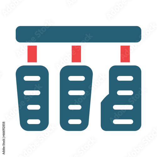 Pedals Glyph Two Color Icon Design