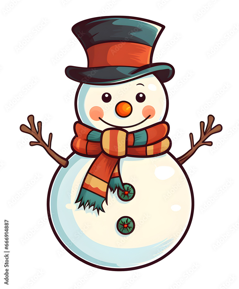 Cute Snowman cartoon vector isolated background. Cute Snowman cartoon vector isolated background.