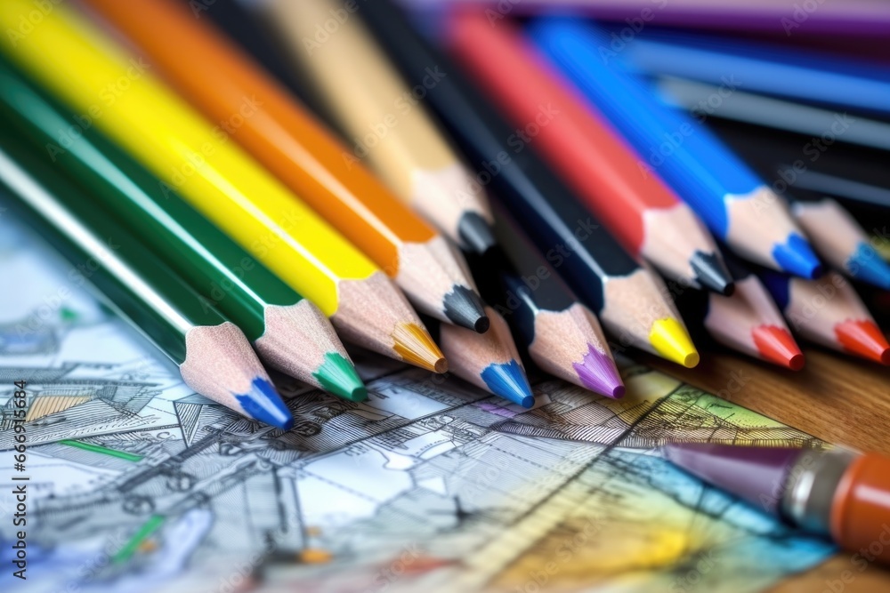 macro of sketch pencils and digital pens on a desk macro of sketch pencils and digital pens on a desk