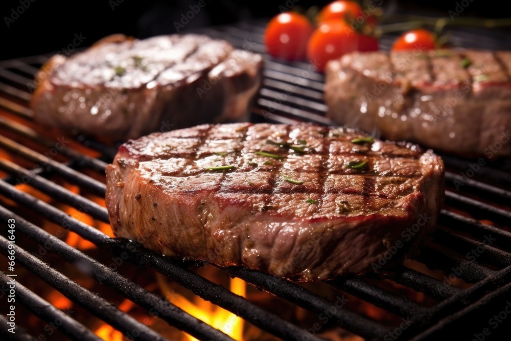 grill marks visible on a sizzling asado cut grill marks visible on a sizzling asado cut