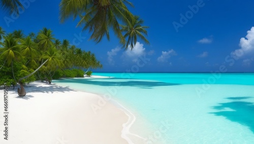 beach with coconut trees