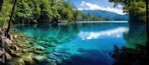 Perfect clear water in the paradise of Crater Azul Pet n Guatemala