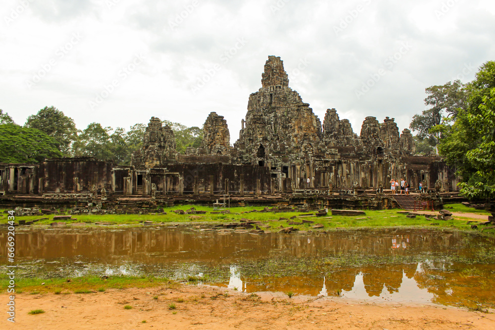 A photo of the Bayon Temple taken from the north entrance, Cambodia A photo of the Bayon Temple taken from the north entrance, Cambodia