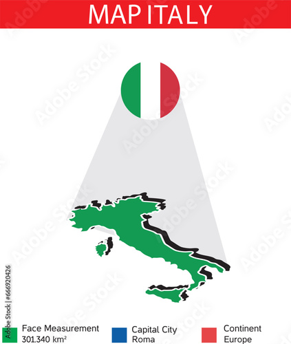 ITALY map area vector illustration flag geography
