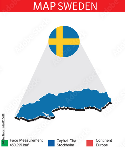 SWEDEN map area vector illustration flag geography
