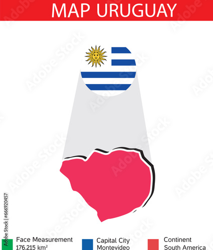 URUGUAY map area vector illustration flag geography