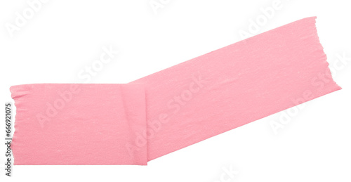 pink crumpled torn tape isolated on transparent background photo
