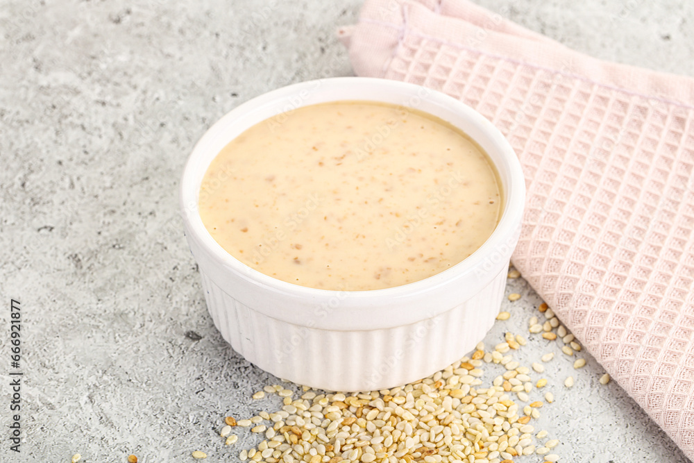 Sesame sauce in the bowl Sesame sauce in the bowl