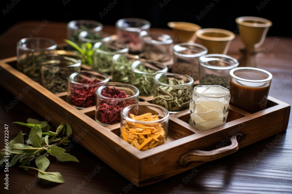 types of tea from various cultures on a tea tray