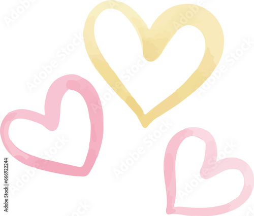 Adorable hearts Nursery birthday girl Kids party illustration