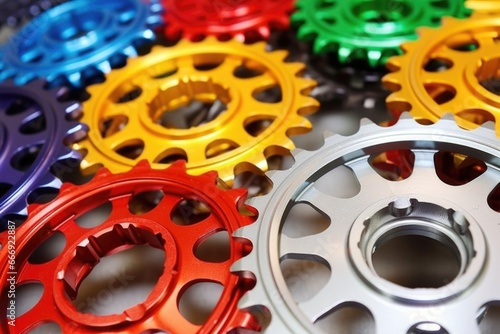 close-up image of gear sprockets for a bmx bike